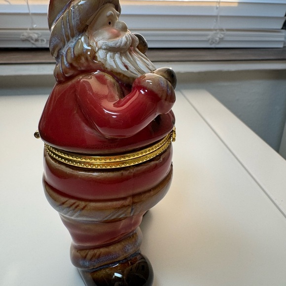 Festive vintage Santa Claus hinge trinket box - Picture 5 of 13